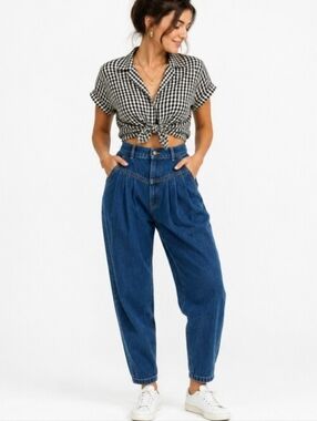 Vintage Lee Highrise Pleated Bareback Jeans Size 18M